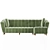 Modern 3-Seater Sofa 3D model small image 1