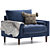 Elegant Tufted Club Chair 3D model small image 1