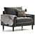 Elegant Tufted Club Chair 3D model small image 2