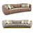 Sleek Dove Gray Equinox Sofa 3D model small image 2