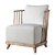 Sleek and Stylish RH Cala Lounge Chair 3D model small image 1