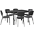 Stylish Gray Chair & Versatile White Extendable Table Set 3D model small image 2