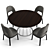 Elegant Flexform Mood Dining Set 3D model small image 2