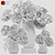 Premium Ohara Garden Rose Bouquet with Decor Glass Vase 3D model small image 2