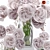 Premium Ohara Garden Rose Bouquet with Decor Glass Vase 3D model small image 8