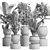 Vintage Metal Palm Tree Vase 3D model small image 5