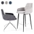 Nicolas OLIVA Upholstered Chair & Stool 3D model small image 2