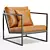 Modern Leather Armchair | Dark Metal Frame 3D model small image 1