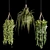 Lush Indoor Hanging Plant Trio 3D model small image 1