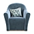 Stylish NINA Armchair: Timeless Elegance. 3D model small image 6