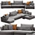 Lyndon Sectional: Modern and Versatile Sofa 3D model small image 2