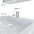 Modern White Washbasin Cabinet with Integrated Sink 3D model small image 5