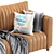 Wave Leather Modern Sofa 3D model small image 2