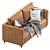 Wave Leather Modern Sofa 3D model small image 4