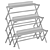 Garden Oasis: 3-Tier Outdoor Folding Shelf 3D model small image 3