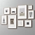 9-Piece Picture Frames Collection - Variety of Sizes & Textures 3D model small image 6