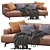 Modern Italian Design Leather Sofa 3D model small image 1