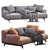 Modern Italian Design Leather Sofa 3D model small image 5