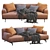 Modern Italian Design Leather Sofa 3D model small image 6