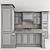 Neo Classic Kitchen Set - Gray & White 3D model small image 4