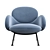 BAIXA Softline Velvet Armchair 3D model small image 2