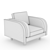 Italian Style Moreno Chair: Elegant and Comfortable 3D model small image 5