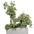 Outdoor Plant Collection: 36 Pot Bush Grass, Tree & Palm in Concrete Vases 3D model small image 2