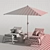 Beach Breeze Umbrella Set 3D model small image 5