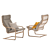 Stylish and Comfortable IKEA Poäng Armchair 3D model small image 6