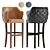 Sleek Modern Leather Barstool 3D model small image 1