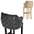 Sleek Modern Leather Barstool 3D model small image 3