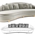 Elegant Curve Sofa Set 3D model small image 4