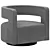 Swivel Cutaway Velvet Armchair 3D model small image 2