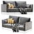 GUADARTE Z-8196 
Modern Sofa, UV Mapped 3D model small image 1