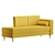 Velvet Yellow Couch: The Epitome of Comfort 3D model small image 1