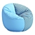 Comfort Cozy Bean Bag Chair 3D model small image 6