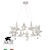 ARTE Lamp AMUR A1133SP-6WG: Elegant White and Gold Chandelier 3D model small image 1