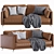 Krisby Leather Sofa: Stylish and Modern 3D model small image 3