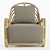 Elegant Rattan & Wicker Armchair 3D model small image 4