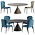 Sleek Clay Table & Monti Chair Set 3D model small image 1