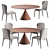 Sleek Clay Table & Monti Chair Set 3D model small image 2