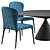 Sleek Clay Table & Monti Chair Set 3D model small image 4