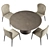 Sleek Clay Table & Monti Chair Set 3D model small image 5
