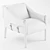 Slub Weave Kallan Chair 3D model small image 6