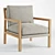 Sleek Ash Wood Lucy Chair 3D model small image 1