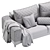 Elegante Leather Sofa 3D model small image 6