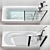 Modern Bath Screens and Bathtubs Set 3D model small image 3