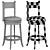 Elegant Palmetto Bar Chair: Leather, Wood & Metal 3D model small image 3