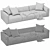 Poliform Shangai: Sleek Modern Sofa 3D model small image 3