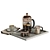 Elegant 4-Piece Coffee Set 3D model small image 3